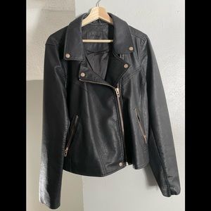 Womens Vegan Leather Moto Jacket